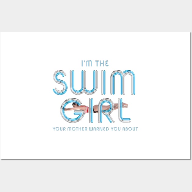 Swimmer Slogan Fun Wall Art by teepossible